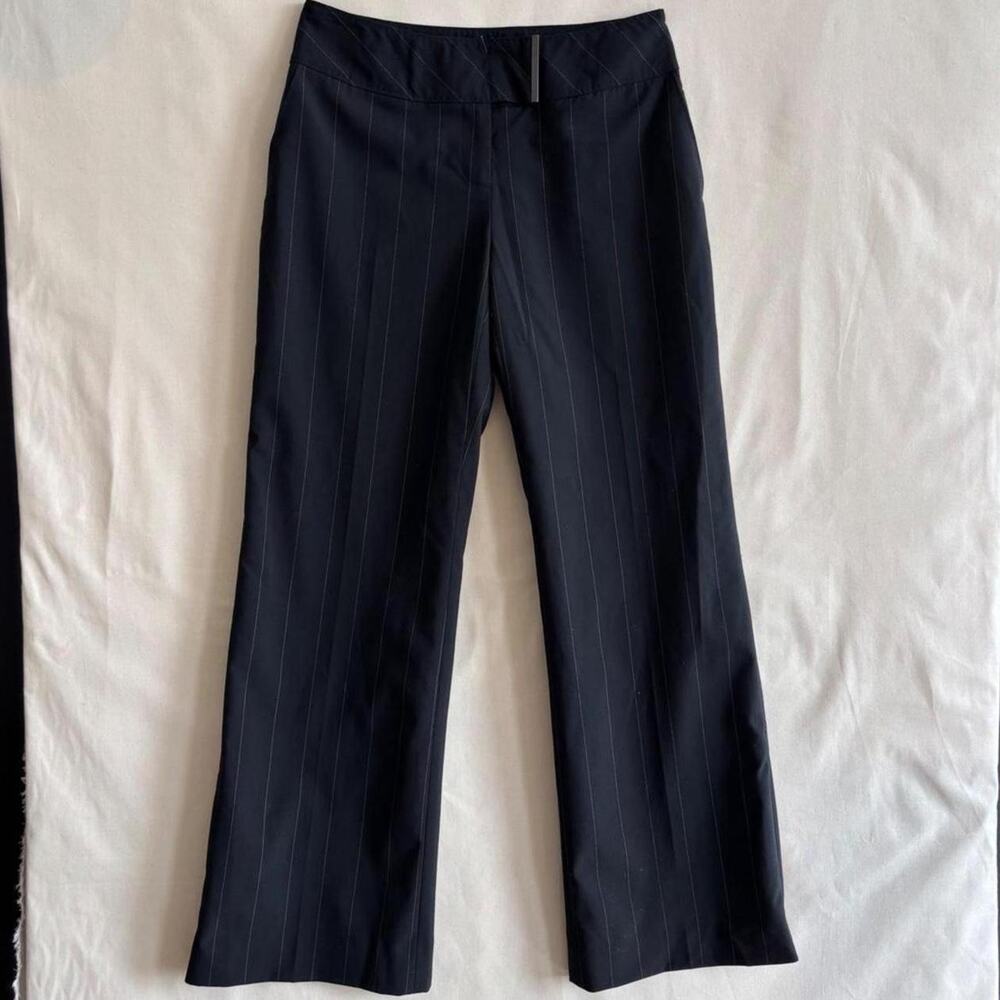 Vintage Y2K INC Low rise Black Pinstripe Bootcut Office Siren Trousers - Size 4